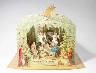 Schuler Auktionen AG - Grosse Faltkrippe mit Engelaufsatz