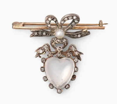 Schuler Auktionen AG - Mondstein-Diamant-Brosche