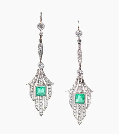 Schuler Auktionen AG - Art Déco Smaragd-Diamant-Ohrhänger