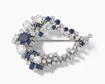 Schuler Auktionen AG - Gübelin Saphir-Diamant-Brosche