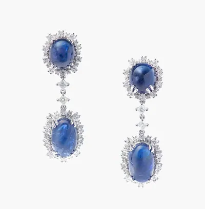 Schuler Auktionen AG - Saphir-Brillant-Ohrclips