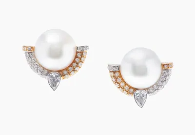 Schuler Auktionen AG - Trudel Südsee-Perlen-Diamant-Ohrclips