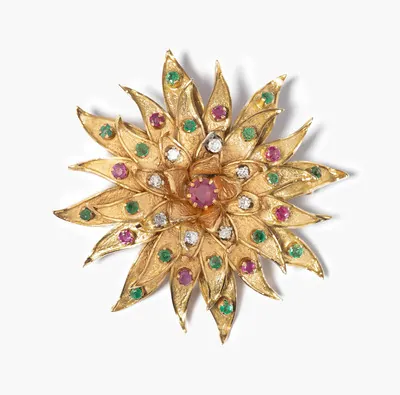 Schuler Auktionen AG - Rubin-Smaragd-Brosche