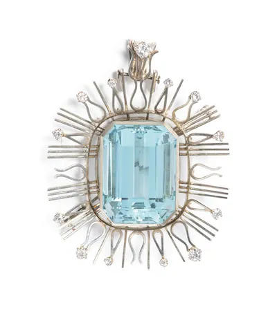 Schuler Auktionen AG - Aquamarin-Brosche