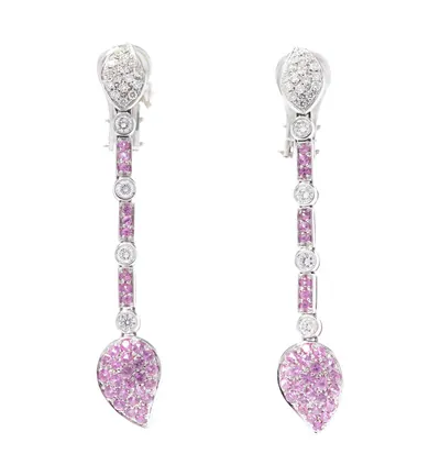 Schuler Auktionen AG - Pinksaphir-Brillant-Ohrhänger