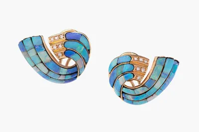 Schuler Auktionen AG - Opal-Brillant-Ohrclips