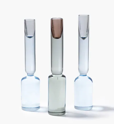 Schuler Auktionen AG - Antonio Da Ros für Cenedese Vetri d'Arte Murano, 3 Kerzenhalter "Sommerso"