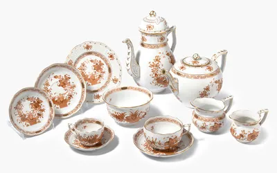 Schuler Auktionen AG - Herend, Kaffee-/Teeservice "Fleur des Indes. Maron"