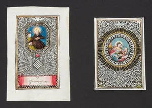 Schuler Auktionen AG - 2 Spitzenbilder "Hl. Elisabeth"/"Hl. Franziskus"