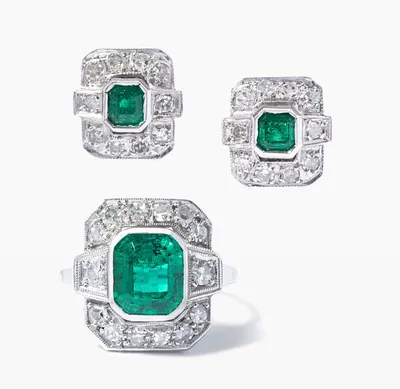 Schuler Auktionen AG - Smaragd-Diamant-Demi-Parure