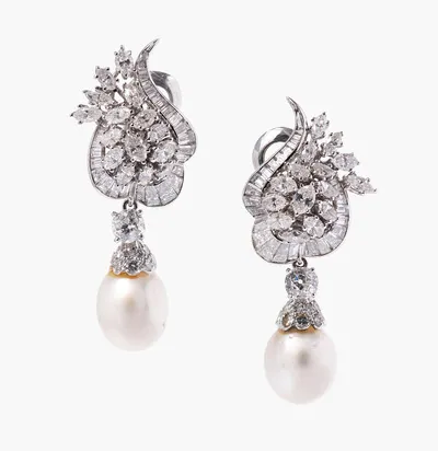 Schuler Auktionen AG - Kulturperlen-Diamant-Ohrclips