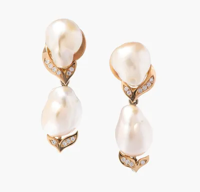 Schuler Auktionen AG - Südsee-Kulturperlen-Diamant-Ohrhänger