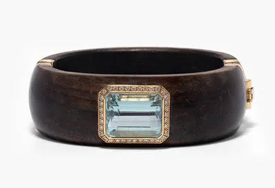 Schuler Auktionen AG - Aquamarin-Brillant-Ebenholz-Armreif
