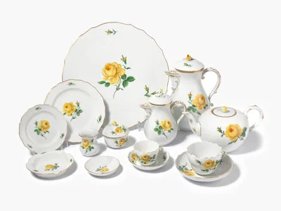 Schuler Auktionen AG - Meissen, Kaffeeservice "Gelbe Rose"