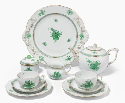 Schuler Auktionen AG - Herend, Teeservice "Apponyi in Grün"