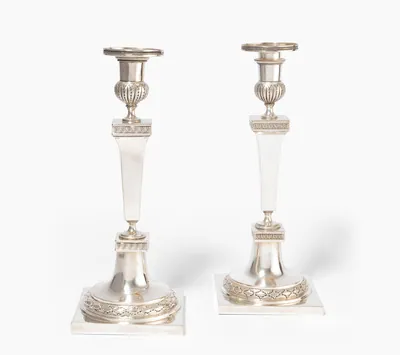 Schuler Auktionen AG - 1 Paar Kerzenstöcke, Frankreich/Holland Anfang 19.Jh. 