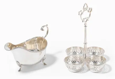 Schuler Auktionen AG - Lot: Menageständer & Saucière, England 19./20.Jh.