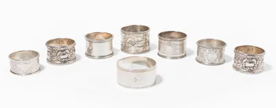 Schuler Auktionen AG - Lot: 8 Serviettenringe, England 19./20.Jh.  