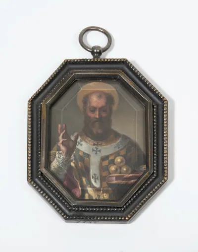 Schuler Auktionen AG - Anhänger mit 2 Heiligen-Miniaturen