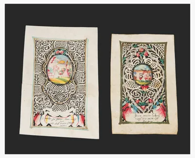 Schuler Auktionen AG - 2 Spitzenbilder "Andachtsbild"/"Liebesandenken"