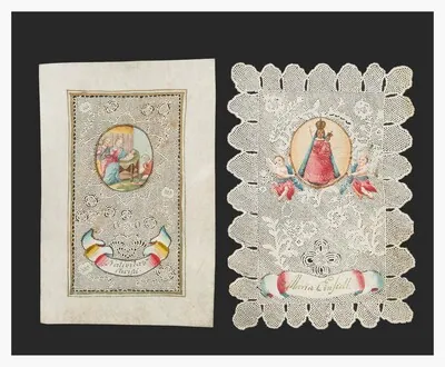 Schuler Auktionen AG - 2 Spitzenbilder "Maria Einsiedeln"/"Geburt Christi"