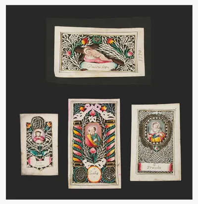 Schuler Auktionen AG - 4 Spitzenbilder "Hl. Ursula"/"Hl. Paulus"/"Ecce Homo"/"Jesuskind"