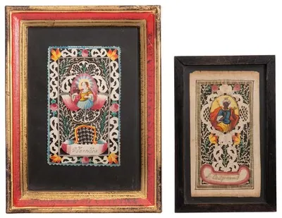 Schuler Auktionen AG - 2 Spitzenbilder "Hl. Dorothea"/"Hl. Kaspar"