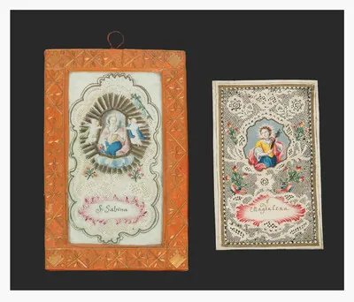 Schuler Auktionen AG - 2 Spitzenbilder "Hl. Sabina"/"Hl. Maria Magdalena"