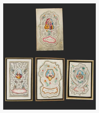 Schuler Auktionen AG - 4 Spitzenbilder "Hl. Joseph"/"Hl. Jakobus"/"Hl. Paulus"/"Hl. Katharina"