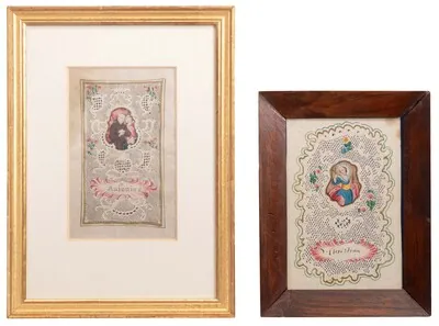 Schuler Auktionen AG - 2 Spitzenbilder "Hl. Antonius"/"Hl. Christina"