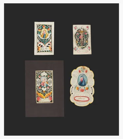 Schuler Auktionen AG - 4 Spitzenbilder "Hl. Familie"/"Kreuzigung Christi"/"Muttergottes"/"Maria"