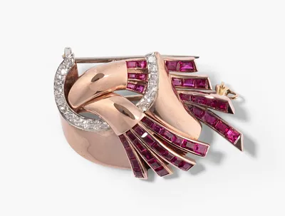 Schuler Auktionen AG - Rubin-Brillant-Brosche