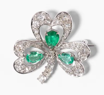 Schuler Auktionen AG - Smaragd-Diamant-Brosche