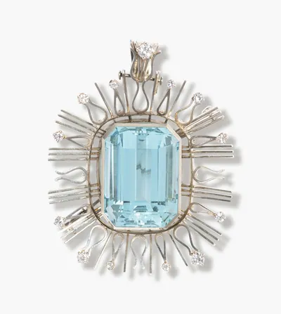 Schuler Auktionen AG - Aquamarin-Brosche