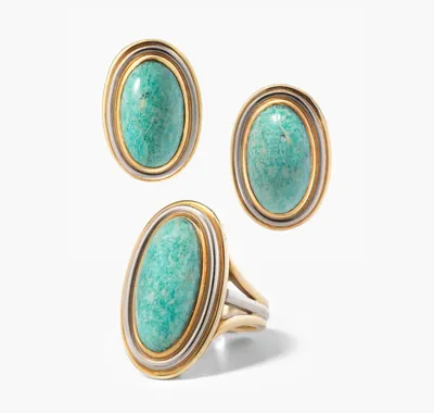 Schuler Auktionen AG - Set: Amazonit-Ring und Ohrclips