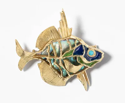 Schuler Auktionen AG - Perlmutt-Fisch-Brosche