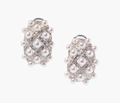 Schuler Auktionen AG - Kulturperlen-Brillant-Ohrclips