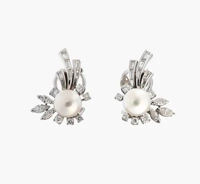 Schuler Auktionen AG - Kulturperlen-Diamant-Ohrclip