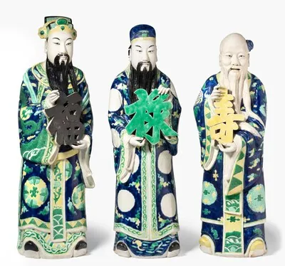 Schuler Auktionen AG - Lot: 3 grosse Sanxing-Figuren 