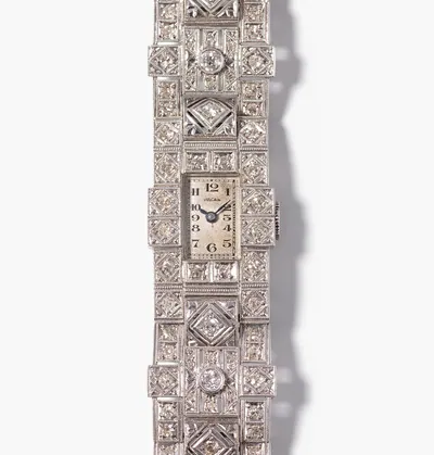 Schuler Auktionen AG - Art Déco Diamant-Damenarmbanduhr, Vulcain