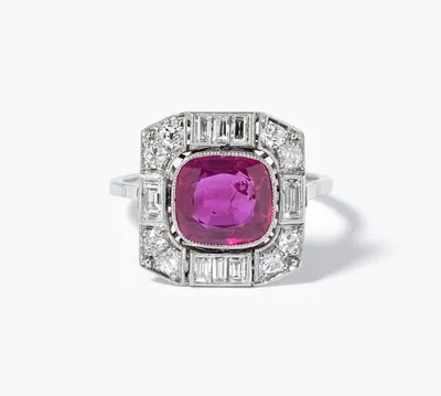 Schuler Auktionen AG - Art Déco Rubin-Diamant-Ring