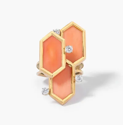 Schuler Auktionen AG - Chaumet Korallen-Brillant-Ring