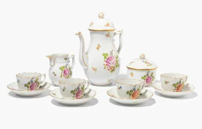 Schuler Auktionen AG - Herend, Mokkaservice "Petit bouquet de Rose"