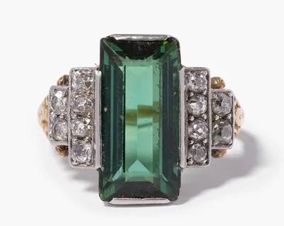 Schuler Auktionen AG - Art Déco Turmalin-Diamant-Ring