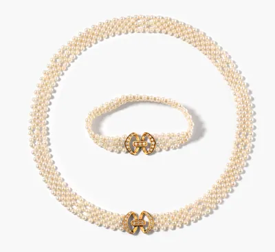 Schuler Auktionen AG - Set: Kulturperlen-Collier und Bracelet