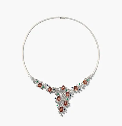 Schuler Auktionen AG - Granat-Smaragd-Saphir-Brillant-Collier