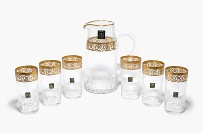 Schuler Auktionen AG - Saint-Louis, 1 Krug und 6 Gläser "Thistle"