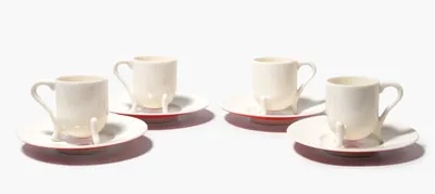 Schuler Auktionen AG - Oscar Tusquets Blanca, 4 Kaffeetassen mit Untertassen "Victoria"