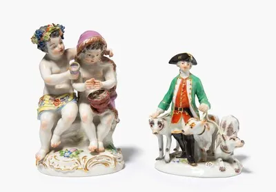 Schuler Auktionen AG - Meissen, 2 Figurengruppen "Herbst und Winter" und "Jagd"