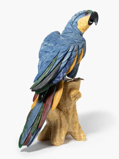 Schuler Auktionen AG - Grosse Tierfigur: Papagei, Idar Oberstein, 20.Jh. 